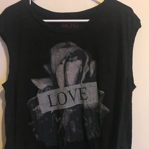 Rachel Roy “Love” crop black